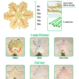 Custom Shape Acrylic Mirror Christmas Tree Topper - 6in_RoGo