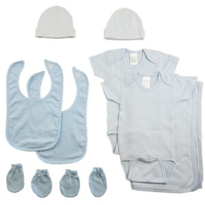 Boys 9 Piece Blue Layette Set