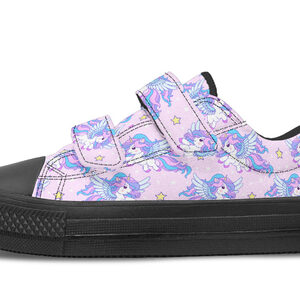 Kids Shoes Low Tops Flying Unicorn