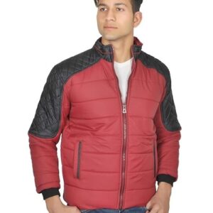 Men's Puffed Jacket for Winters (Size-XL) (Color-RED&BLACK)