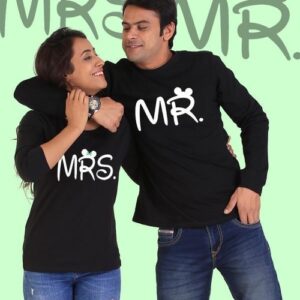 Mr. and Mrs. Couple Full Sleeves Black