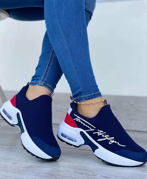 Casual Breathable Wedges Ladies Walking Sneakers Flat Women Shoes - Image 3