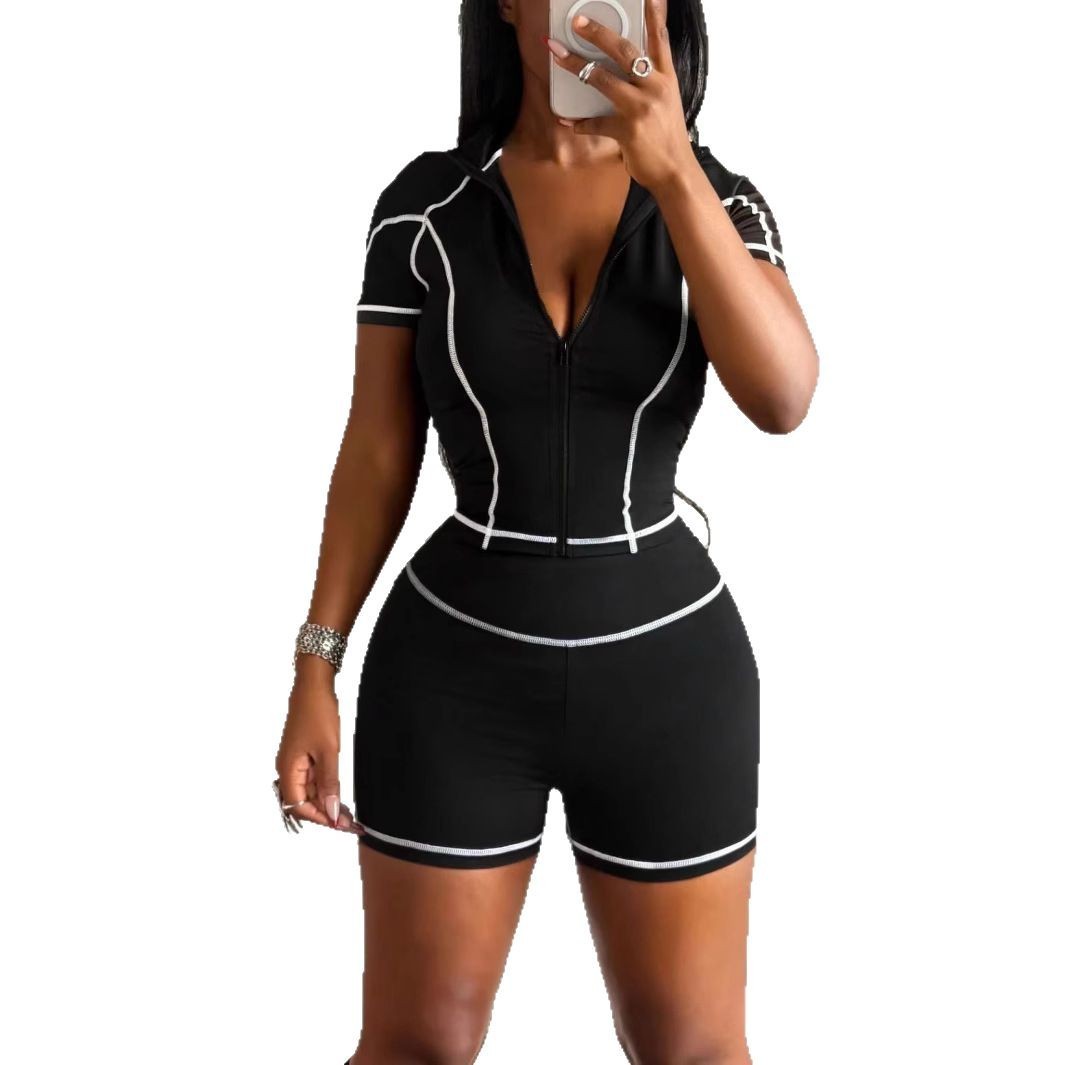 Fashionable And Elegant Yoga Slim-Fit Shorts Set - Image 2