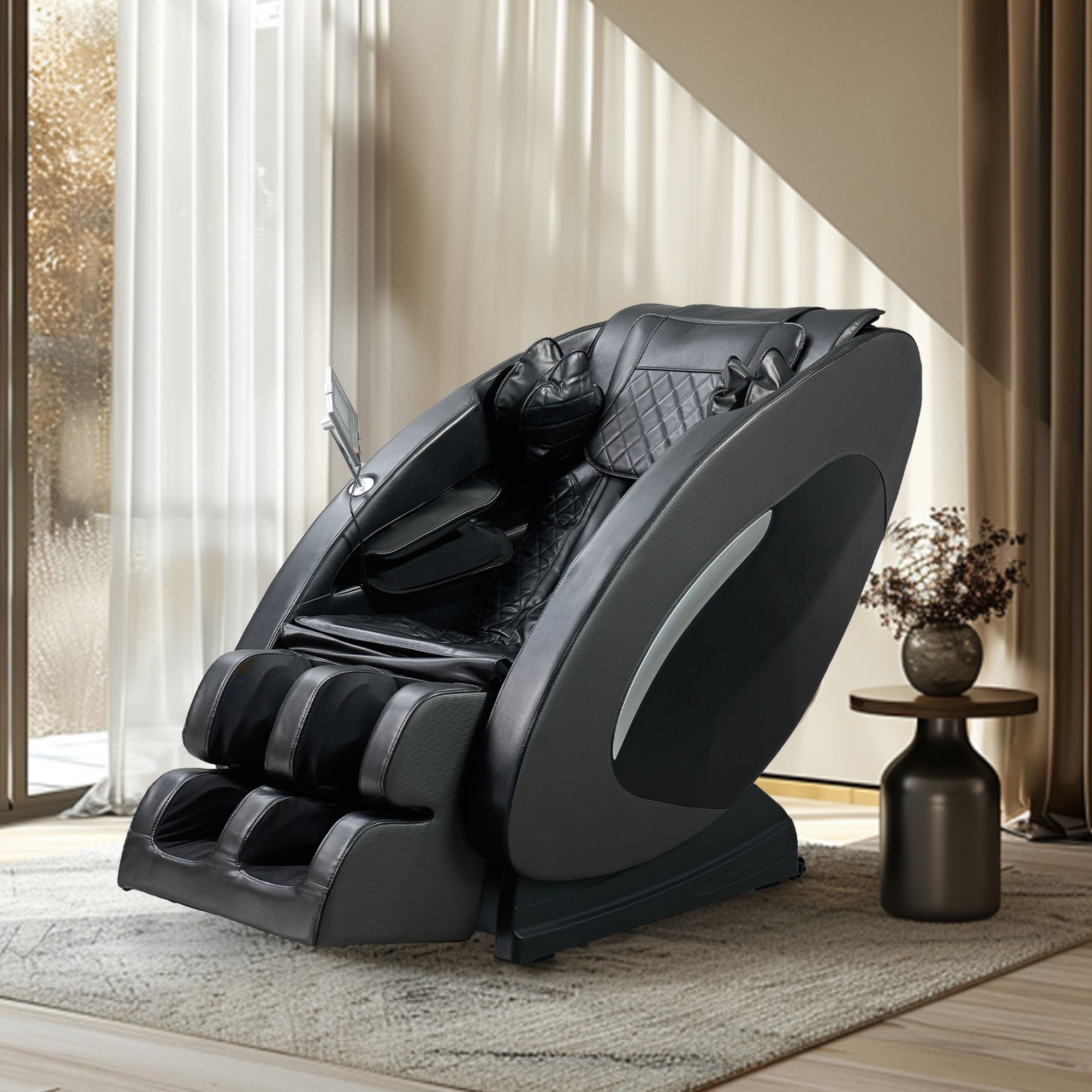 Massage Chairs Full Body Massage Recliner With Foot Roller,Airbag Massage SL Track, Zero Gravity, Bluetooth Speaker,Black - Image 4