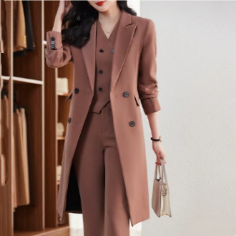 Elegant Autumn Winter Professional-Look Suit Three-Piece Set For Women