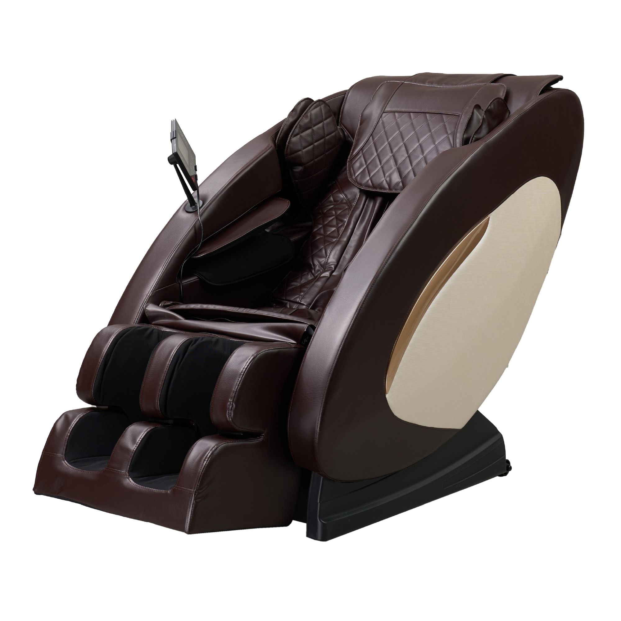Massage Chairs Full Body Massage Recliner With Foot Roller,Airbag Massage SL Track, Zero Gravity, Bluetooth Speaker,Brown