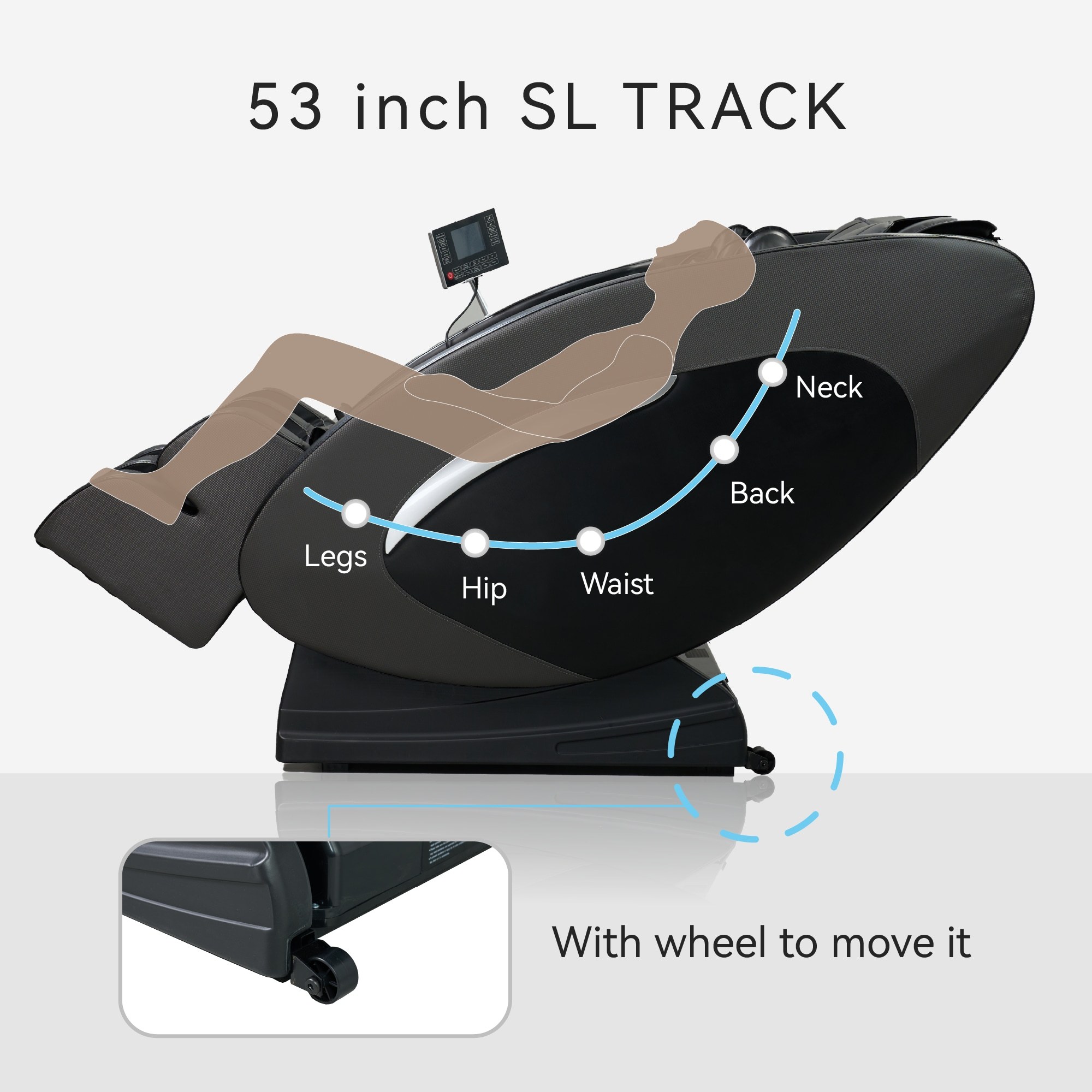 Massage Chairs Full Body Massage Recliner With Foot Roller,Airbag Massage SL Track, Zero Gravity, Bluetooth Speaker,Black - Image 5