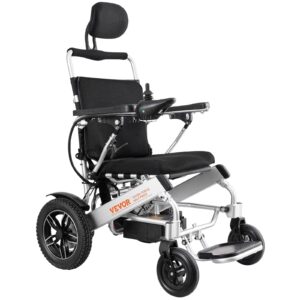 Electric Wheelchair For Adults Seniors, 300 Lbs Weight Capacity, 20 In Width Lightweight Foldable Motorized Power Wheelchairs, Long Range All Terrain Aluminum Alloy Chair, Adjustable Backrest