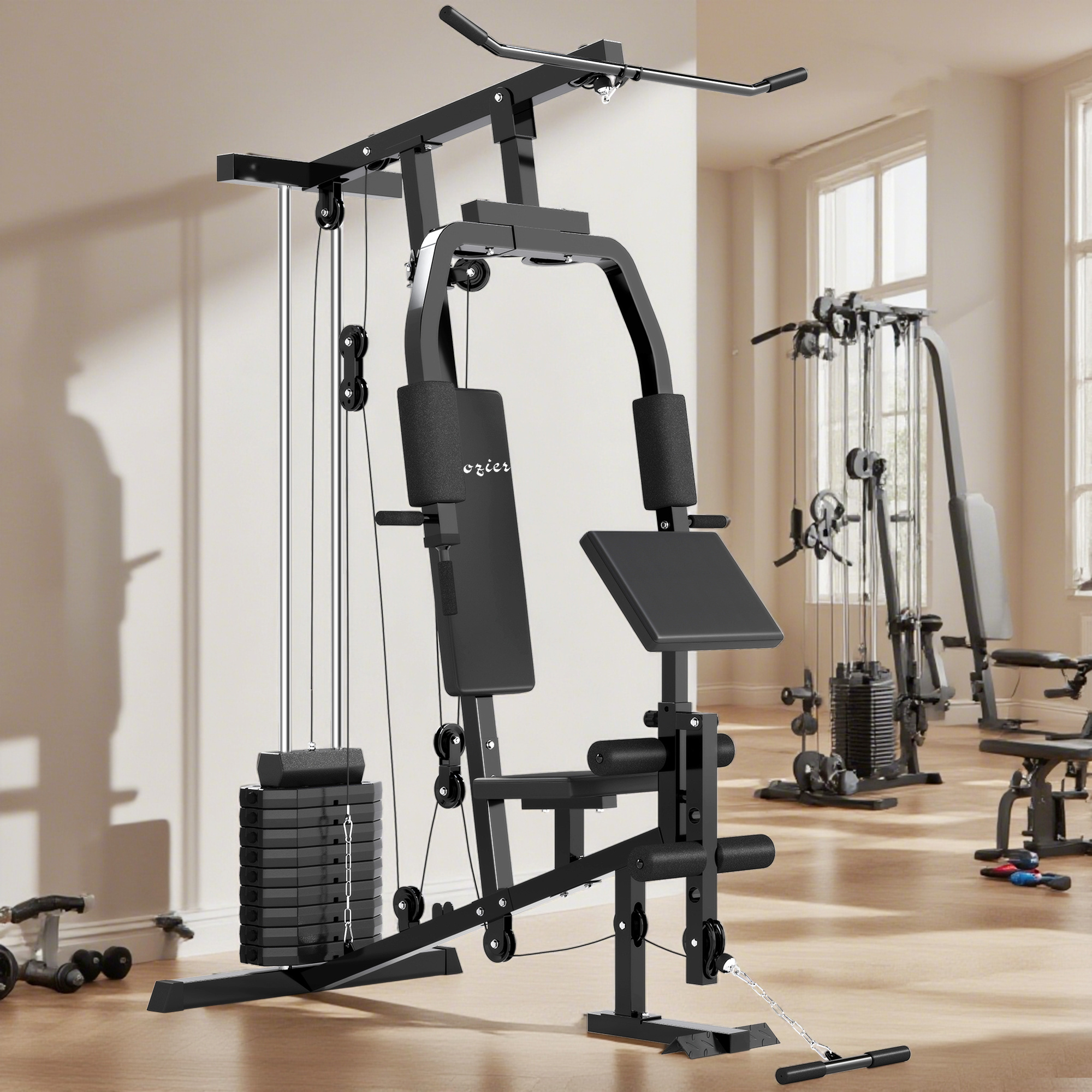 Multifunction Home Gym System, Workout Station with 99Lbs Weight Stack, for Full Body Exercise - Image 2