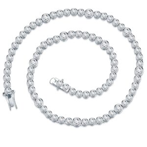 A Luxurious And Fashionable Minimalist Jewelry Pendant Necklace Featuring Top-quality Moissanite, Made Of S925 Silver Electroplated With Platinum.