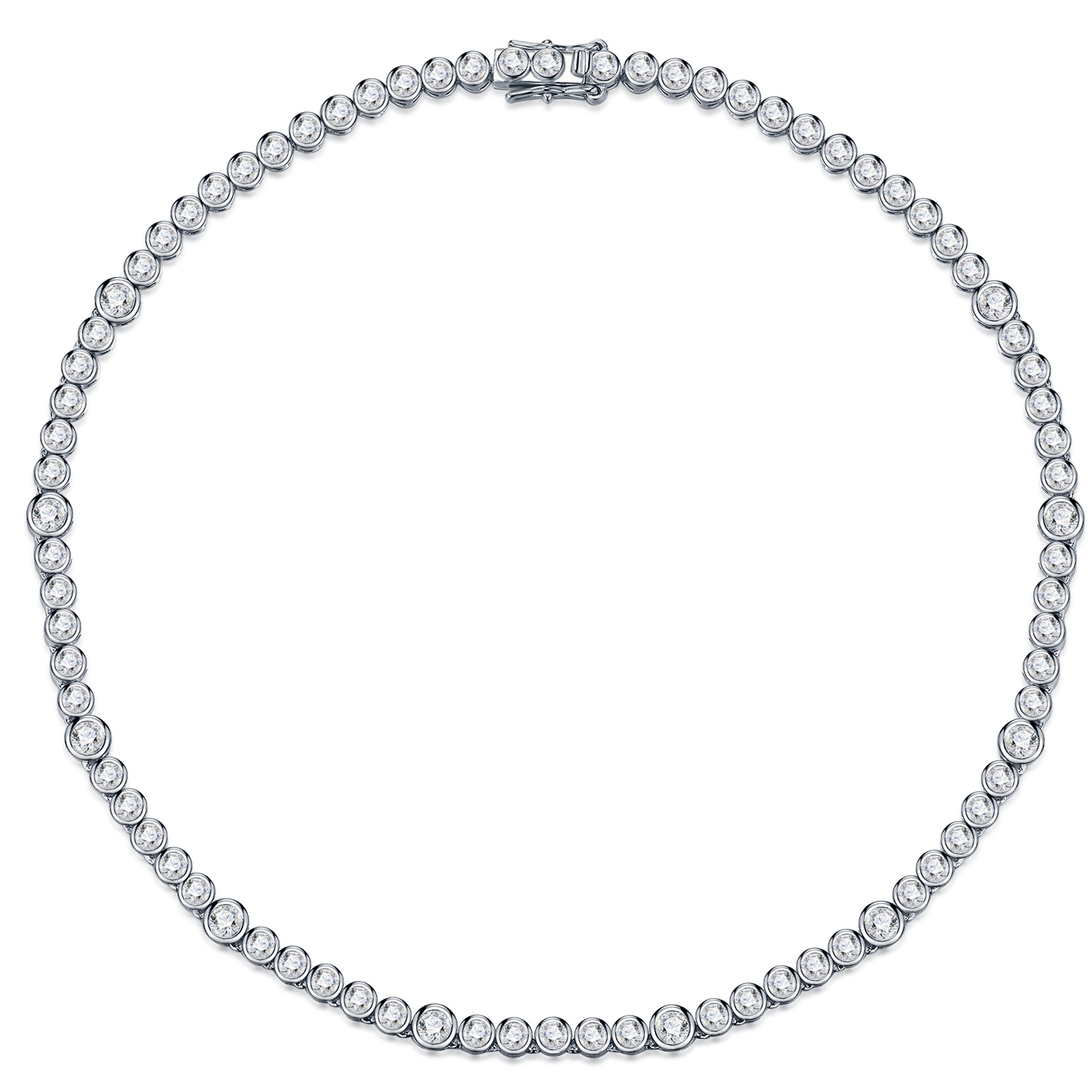 A Luxurious And Fashionable Minimalist Jewelry Pendant Necklace Featuring Top-quality Moissanite, Made Of S925 Silver Electroplated With Platinum. - Image 3