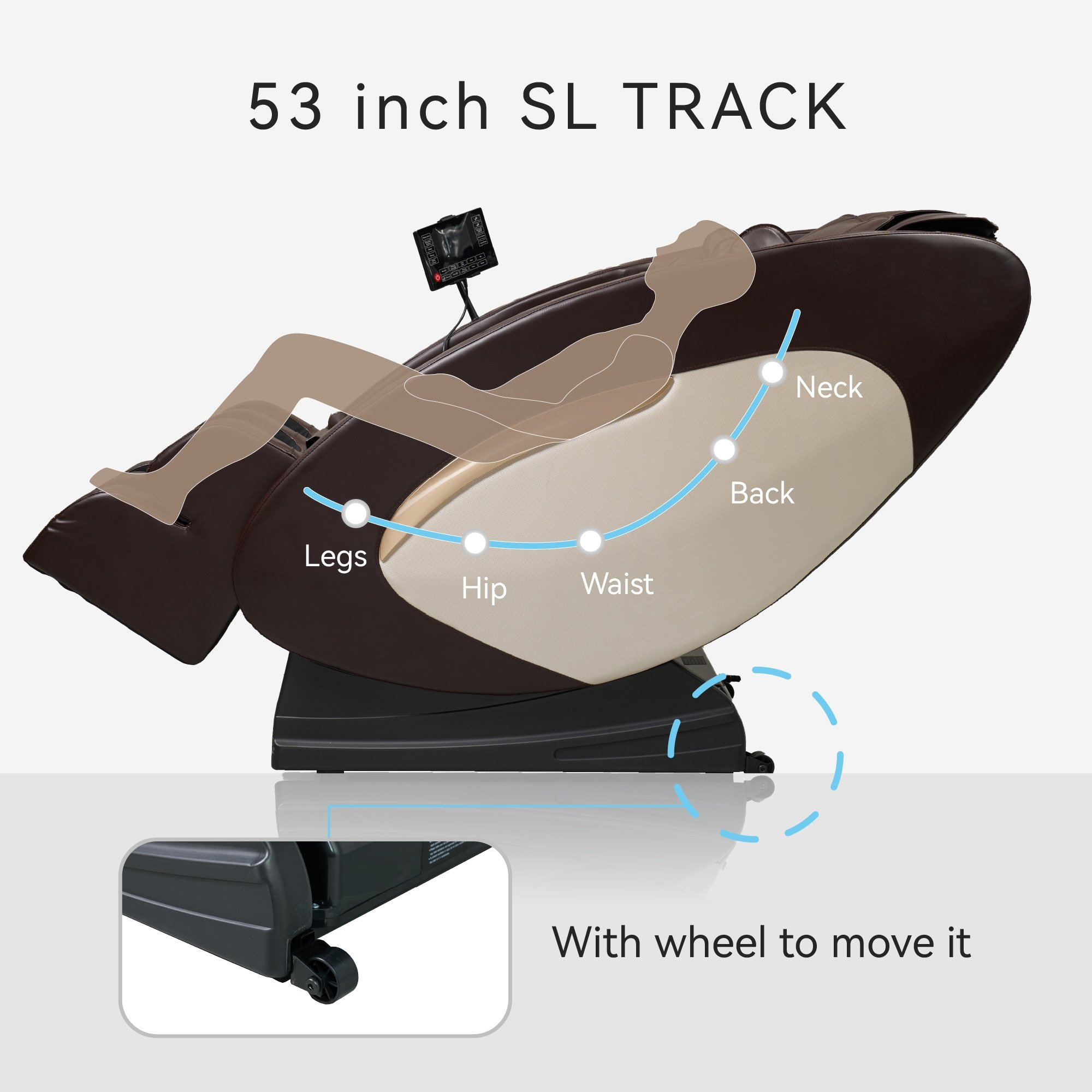 Massage Chairs Full Body Massage Recliner With Foot Roller,Airbag Massage SL Track, Zero Gravity, Bluetooth Speaker,Brown - Image 3