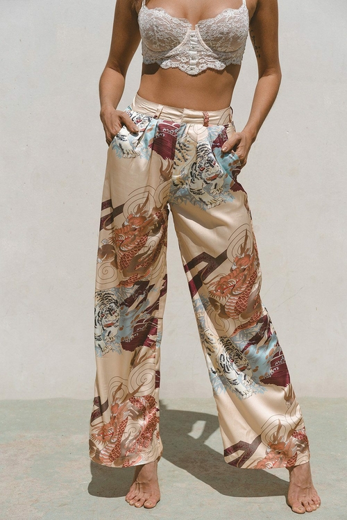 Kayda Satin Wide Leg Pants - Image 3