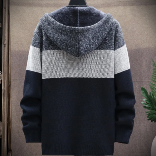 Mens Hooded Zipper Jacket Sweater Jacket - Image 4