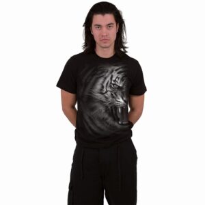TIGER WRAP - Front Print T-Shirt Black