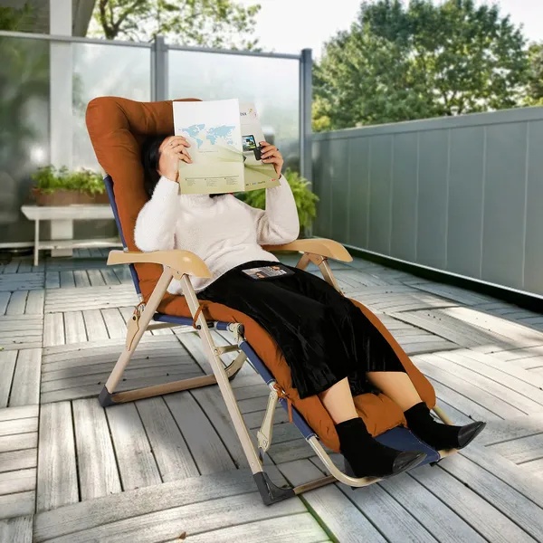 67x22in Chaise Lounger Cushion Recliner Rocking Chair Sofa Mat Deck Chair Cushion - Image 3