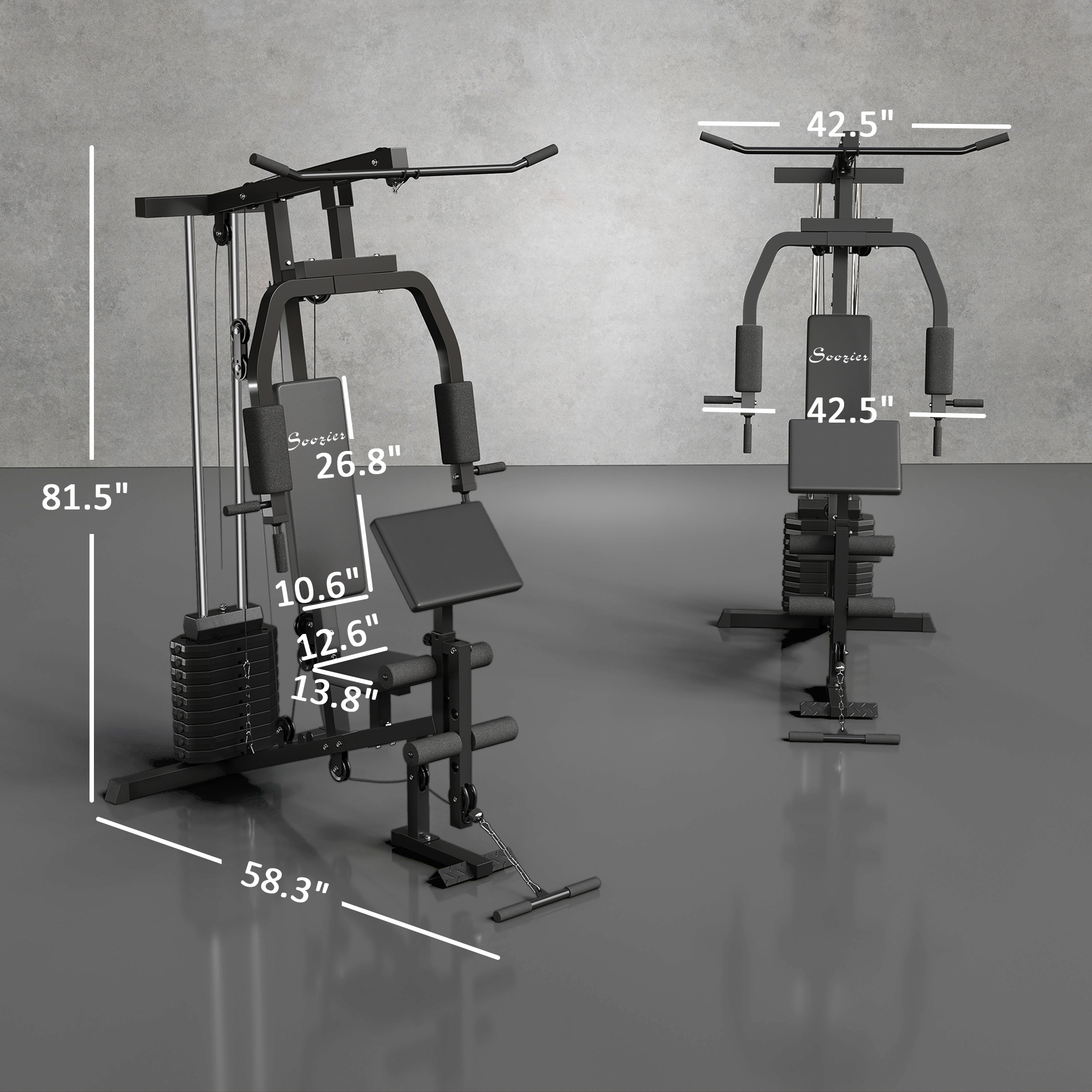 Multifunction Home Gym System, Workout Station with 99Lbs Weight Stack, for Full Body Exercise - Image 9