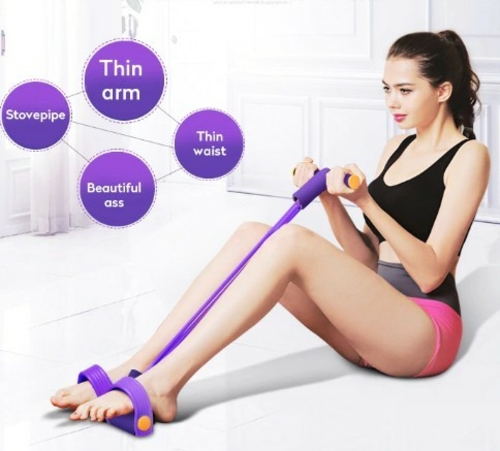 Portable Fitness Resistance Band with Pedal - Image 2