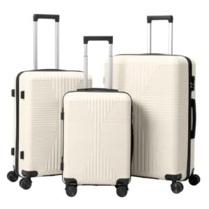 Non-TSA Customs Lock 3-in-1 PP Trolley Case, 20in, 24in, 28in, PP Off-white