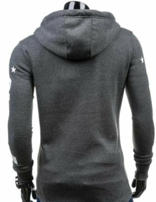 Mens Street Style Biker Hoodie - Image 5