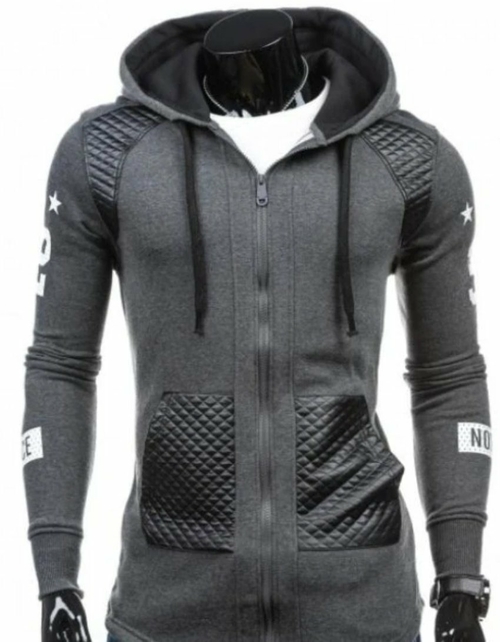 Mens Street Style Biker Hoodie - Image 4
