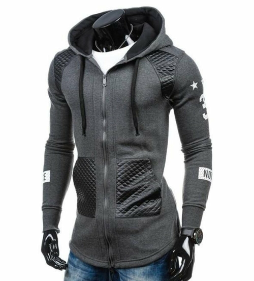 Mens Street Style Biker Hoodie - Image 2