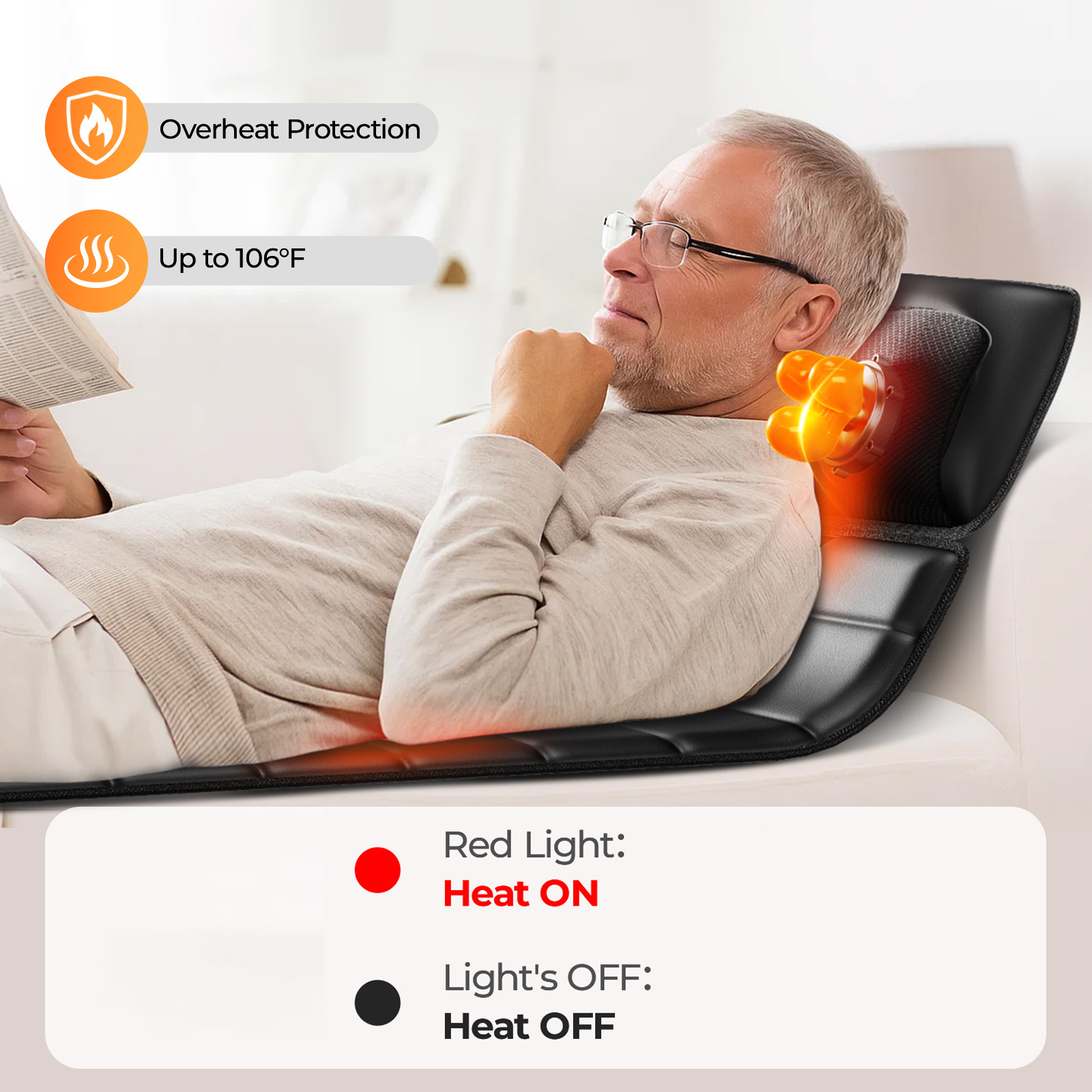 Amazon Restricted Products Foldable Massage Mattress Controller With Smart Heating And Timer, Perfect For Full-body Relaxation At Home, Portable And Convenient For Home Use - Image 5