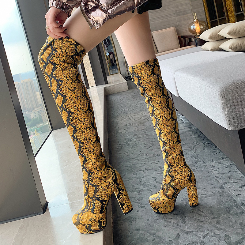 Platform Thick Heel High Heel Over The Knee Boots Women Boots - Image 4