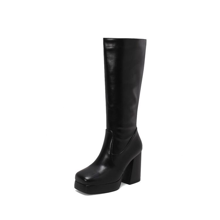 Fashionable High Heel Platform Tall Boots For Women Plus Size - Image 4