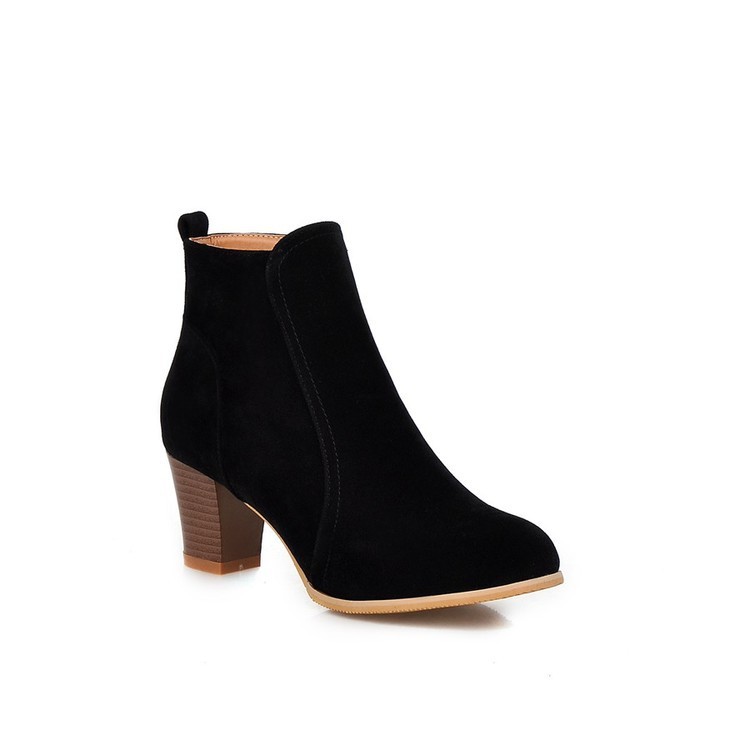 Short Boots Women Martin Boots Mid Heel Thick Heel Women's Boots - Image 5