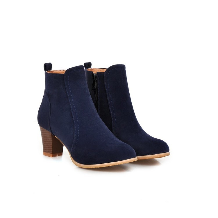 Short Boots Women Martin Boots Mid Heel Thick Heel Women's Boots - Image 7