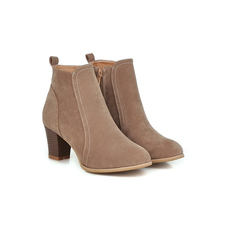 Short Boots Women Martin Boots Mid Heel Thick Heel Women's Boots - Image 3