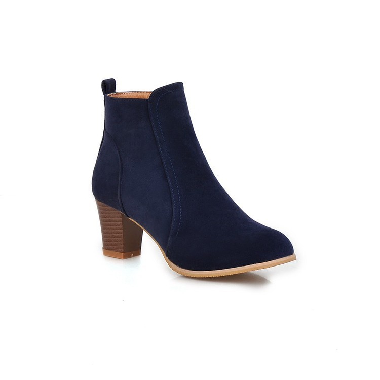 Short Boots Women Martin Boots Mid Heel Thick Heel Women's Boots - Image 2