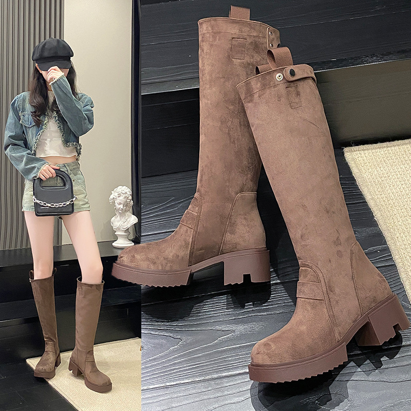 Chunky Heel Platform Long Boots Summer Boots For Women - Image 9