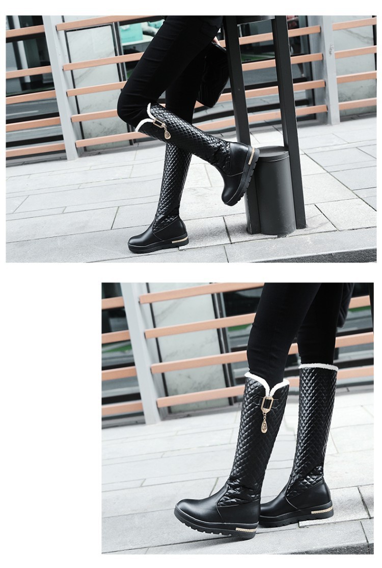 Metal Decoration High Leg Boot Large Size Mid Heel - Image 8