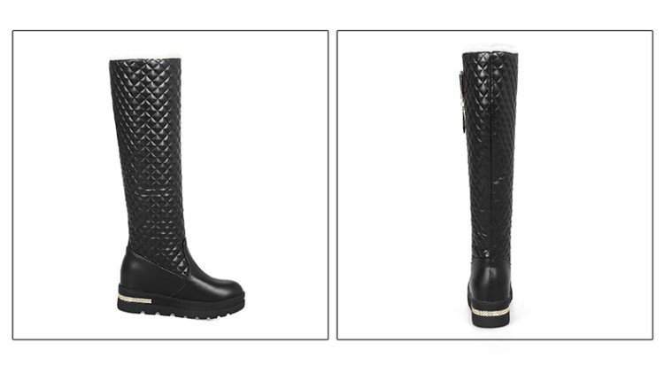 Metal Decoration High Leg Boot Large Size Mid Heel - Image 3