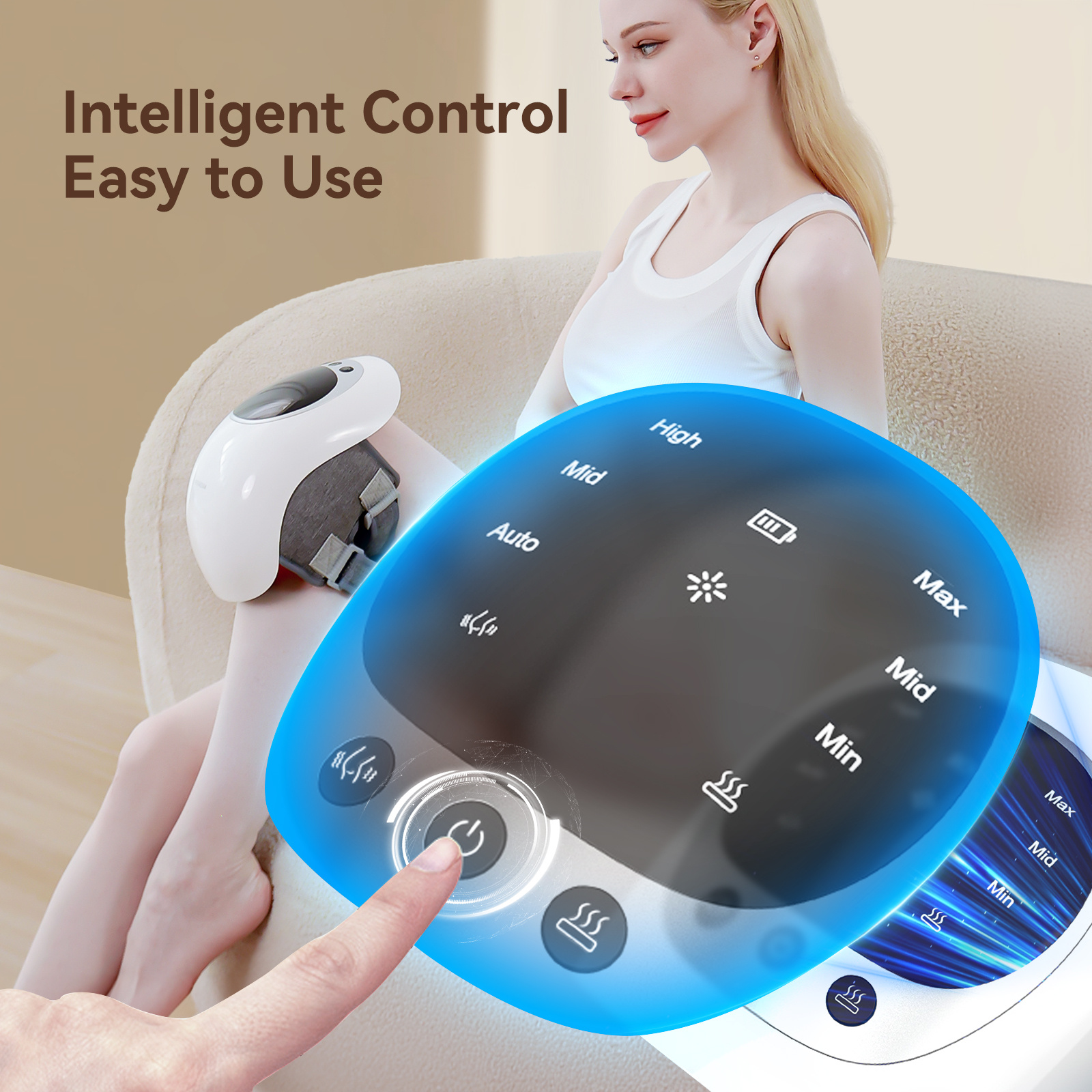 Wireless Knee Massager With LED, Heat & Vibration Pain Relief & Portable - Image 9