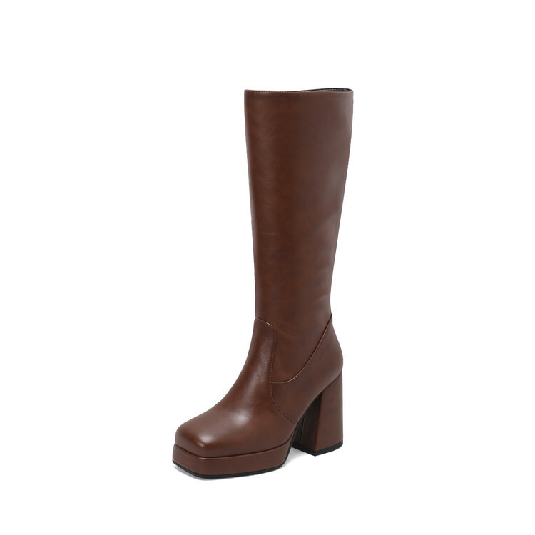 Fashionable High Heel Platform Tall Boots For Women Plus Size - Image 5