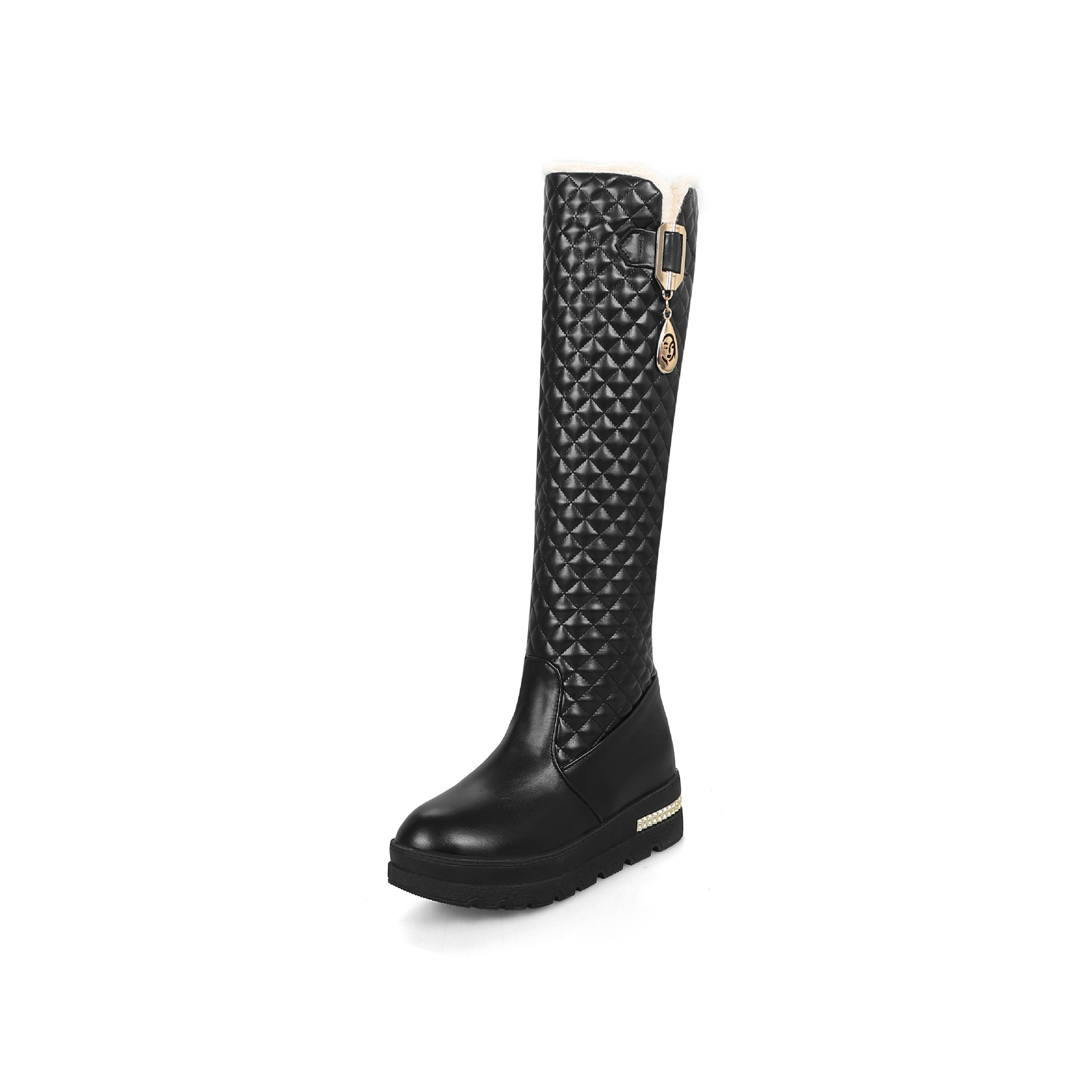 Metal Decoration High Leg Boot Large Size Mid Heel - Image 10