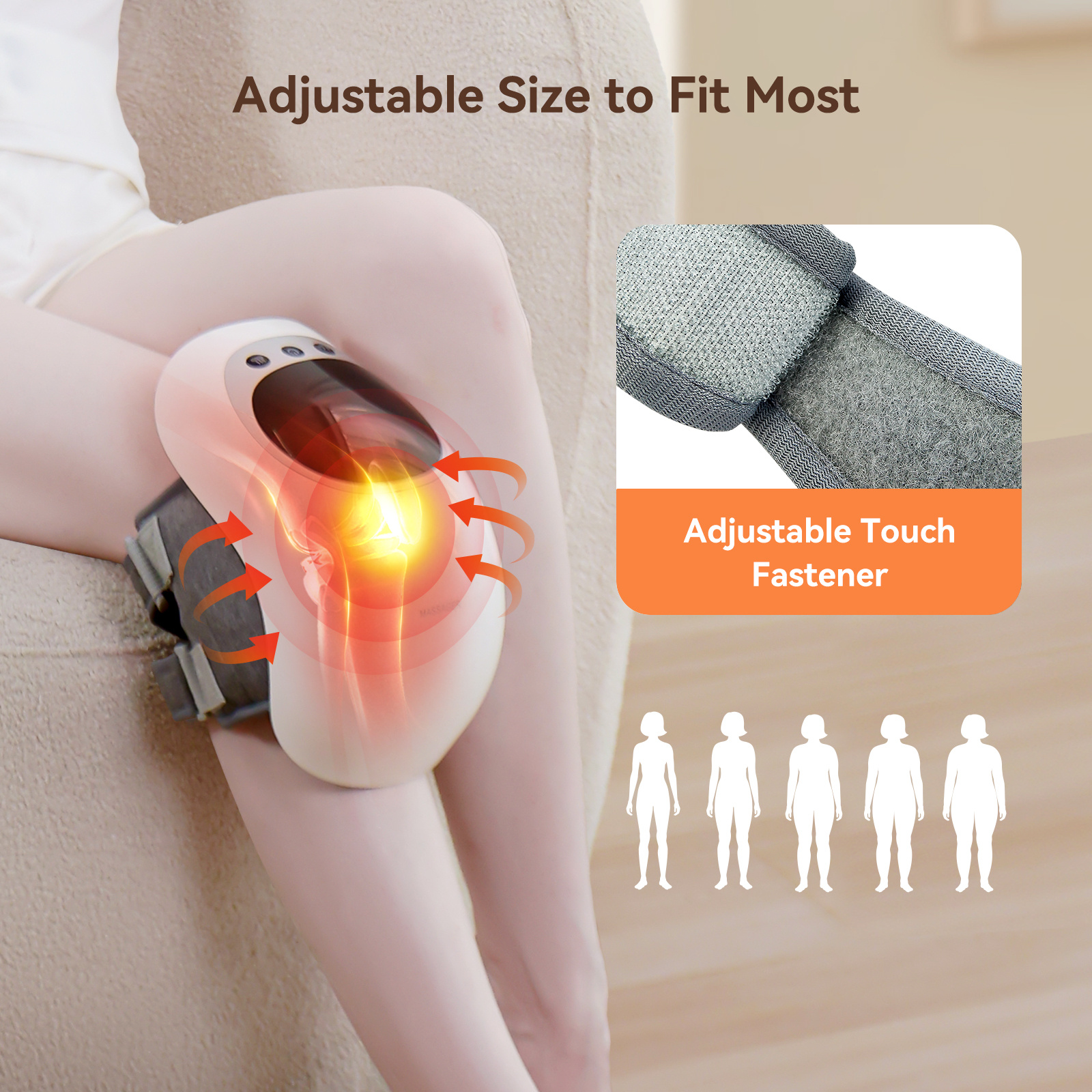 Wireless Knee Massager With LED, Heat & Vibration Pain Relief & Portable - Image 5