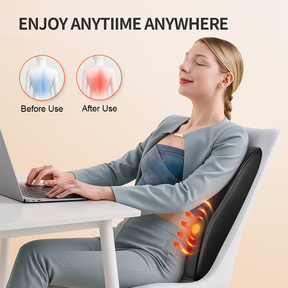 Shiatsu 3D Massage Pillow For Neck, Back & Shoulders Electric Massage Cushion With Heat Function, Ergonomic Design, Ideal For Home, Office & Car Use - Image 5
