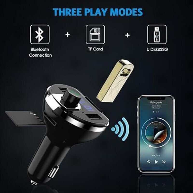 Car Bluetooth T20 Hands-free FM Transmitter MP3 Player Phone Charger - Image 4