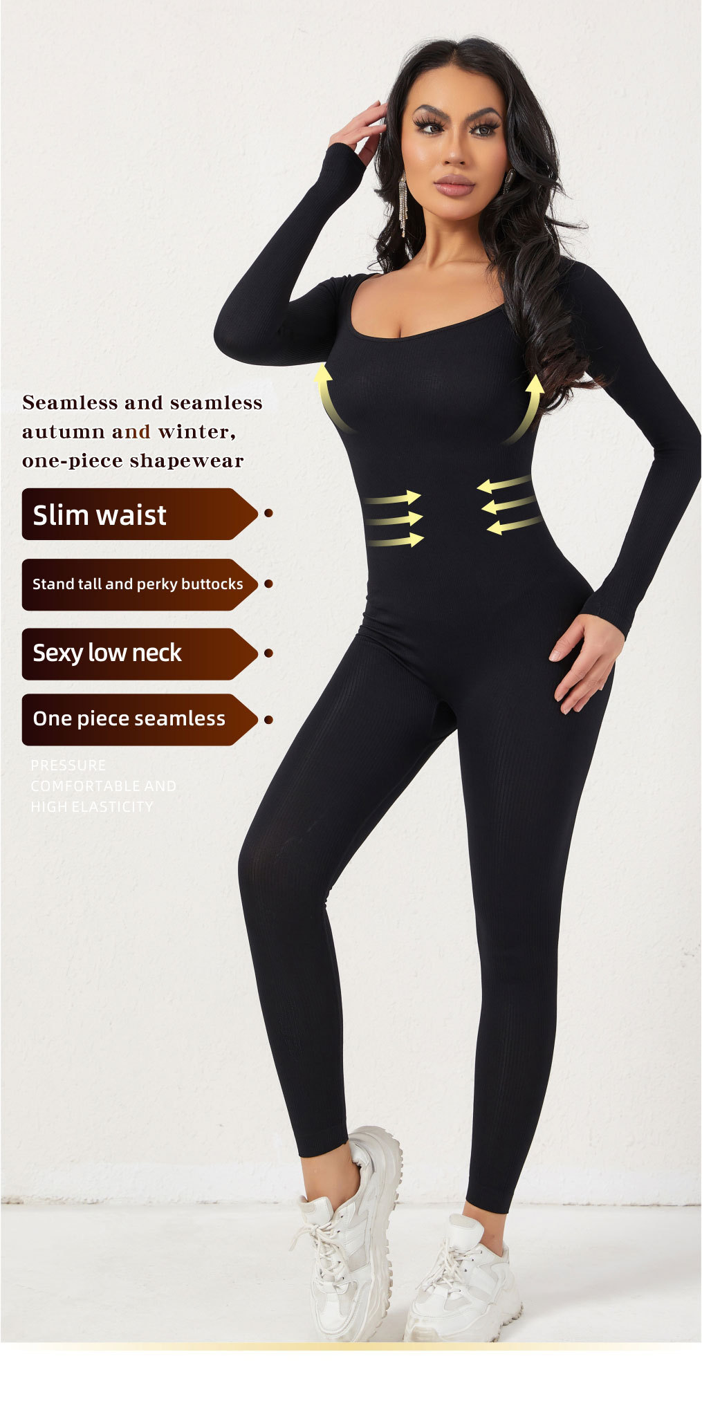 Snatched Waist Body Shaper-Long Sleeve And Full Leg - Image 6