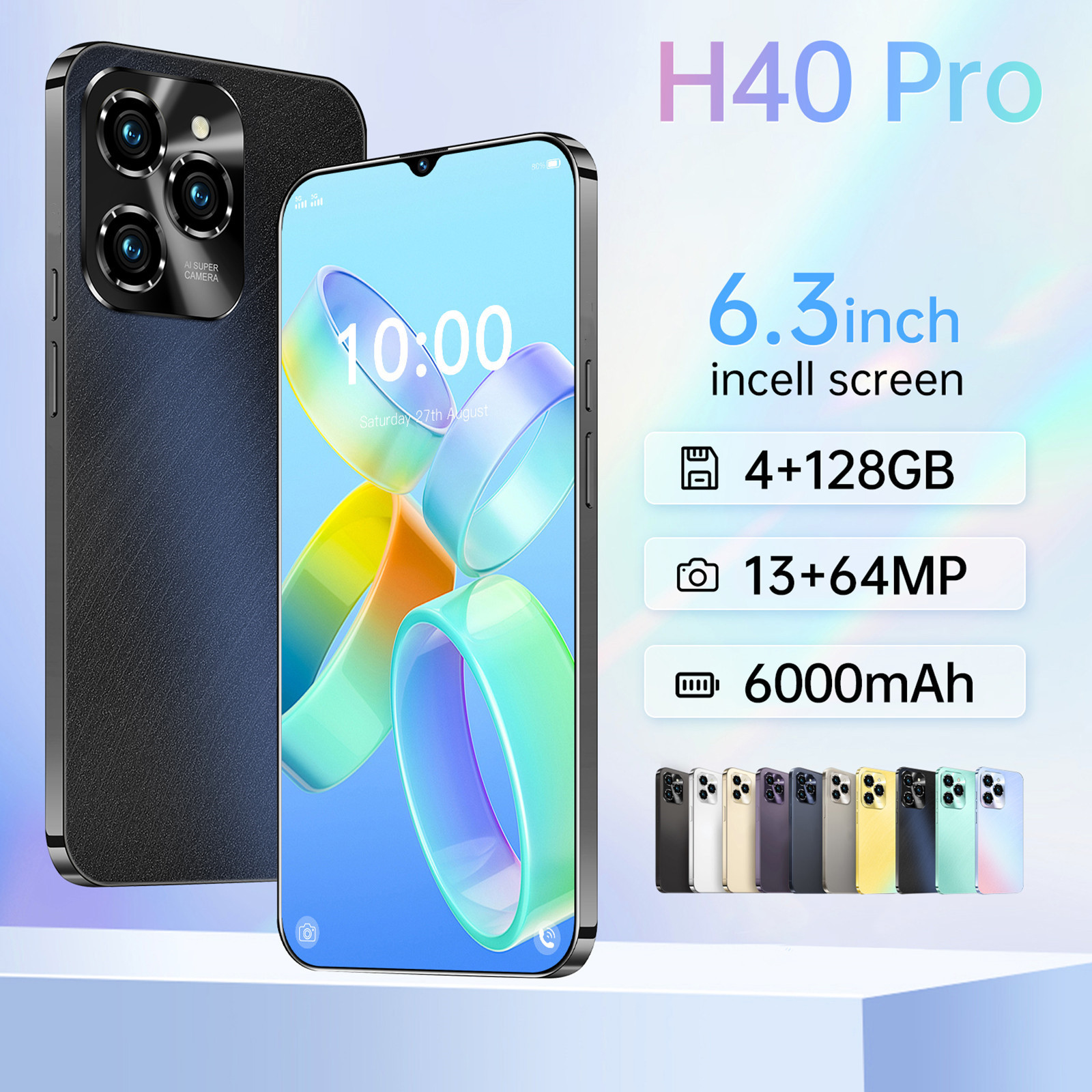 6.3inch HOT40 Unlocked Phone Dual SIM 4G Phone, Android Smartphone 4GB 128GB Rom - Image 7