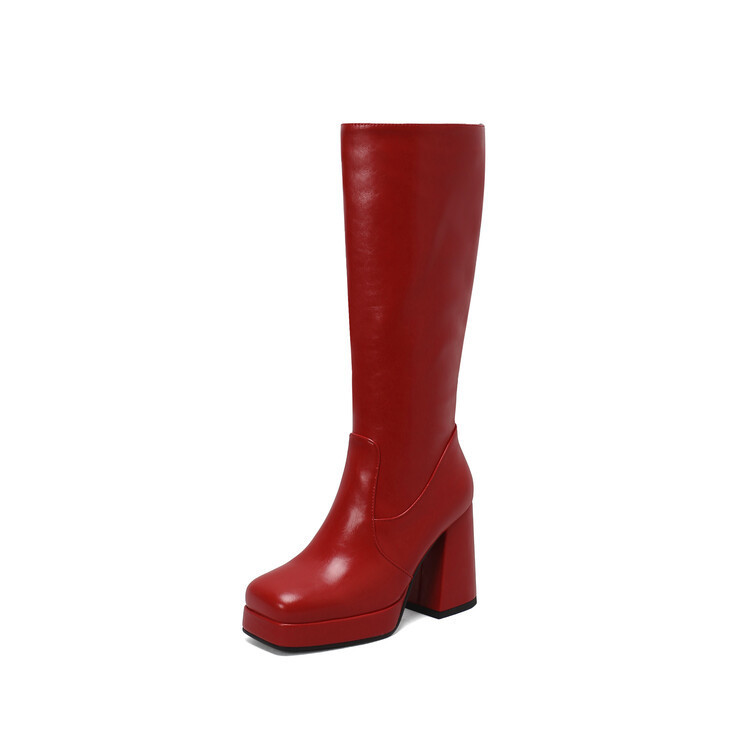 Fashionable High Heel Platform Tall Boots For Women Plus Size - Image 9