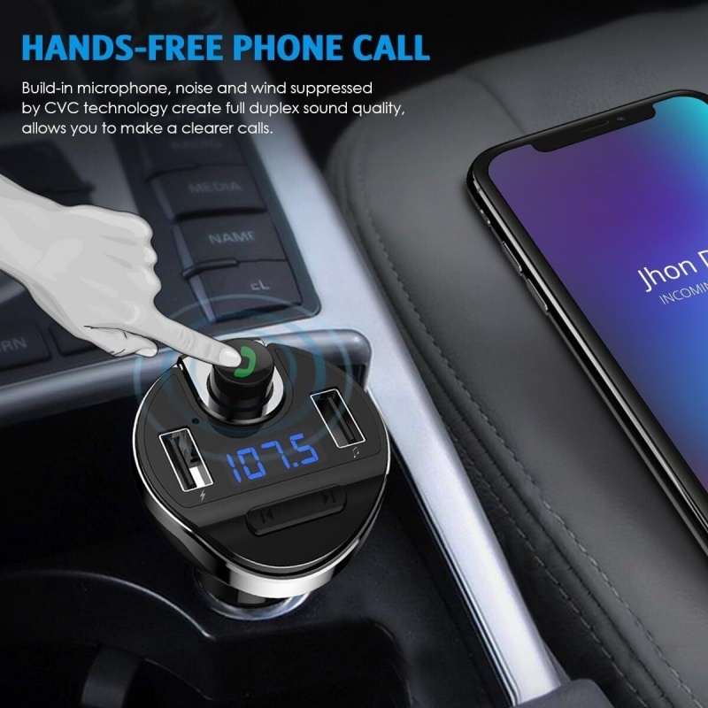 Car Bluetooth T20 Hands-free FM Transmitter MP3 Player Phone Charger - Image 8