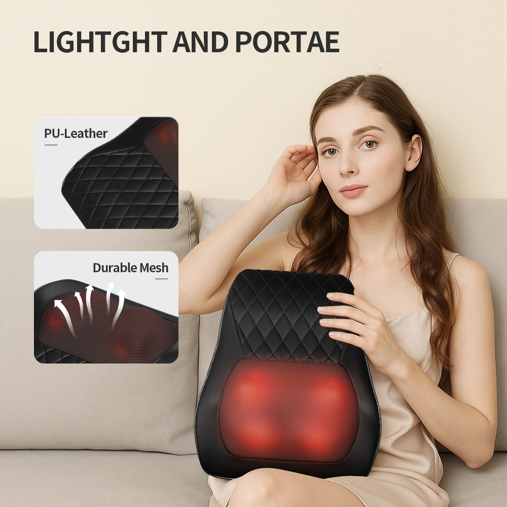 Shiatsu 3D Massage Pillow For Neck, Back & Shoulders Electric Massage Cushion With Heat Function, Ergonomic Design, Ideal For Home, Office & Car Use - Image 8