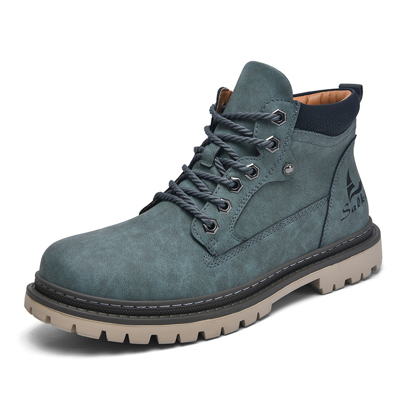 Men's Mid-Top Autumn British Style Worker Boot - Image 3