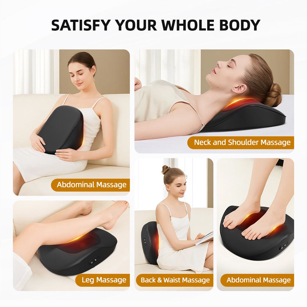 Smart Massage Cushion 3 Speed Multifunction Neck Back Shoulder Massager With Heat Relief Home Office Car Portable Relaxation Gift - Image 7