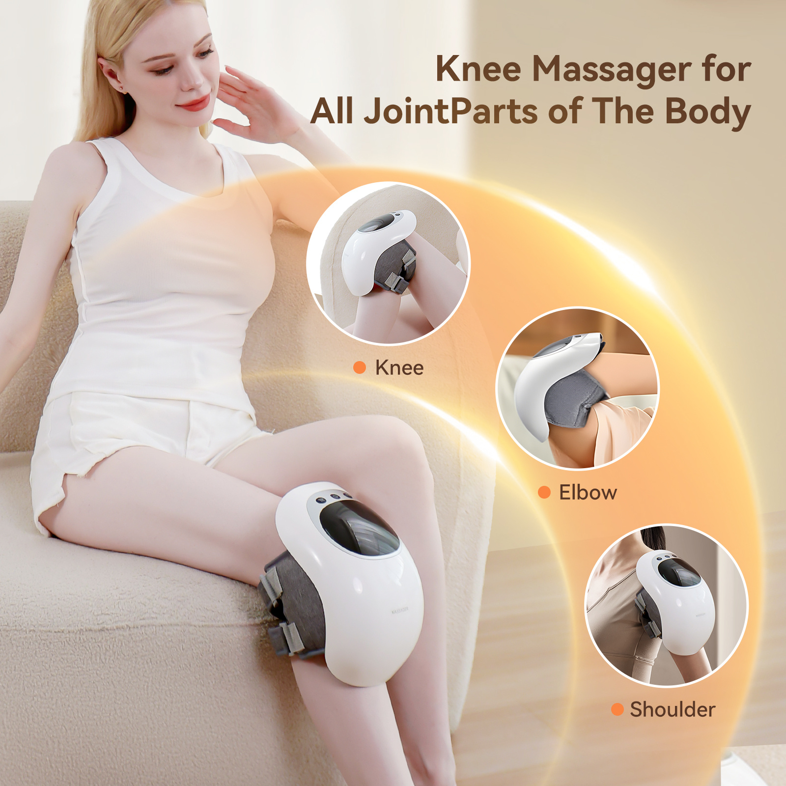 Wireless Knee Massager With LED, Heat & Vibration Pain Relief & Portable - Image 4